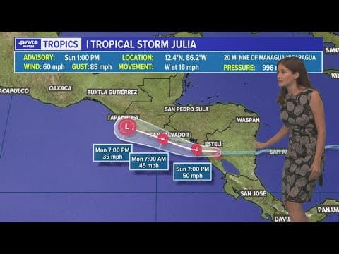 Sunday night tropics update: Julia heads toward Pacific