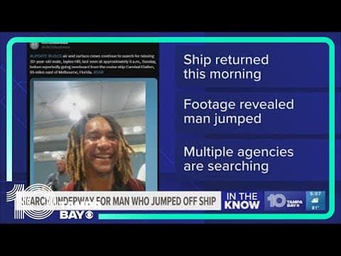 Search ongoing for man who jumped off Carnival Elation cruise ship near Florida