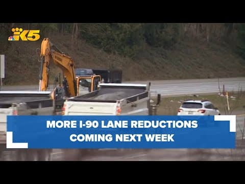 I-90 lane reductions planned again next week