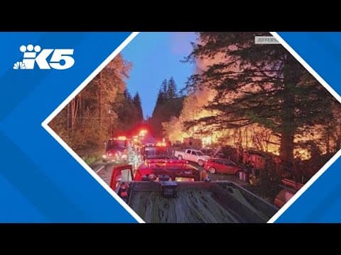 Fire breaks out along Highway 101 in Jefferson County, shutting down one lane