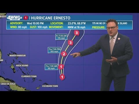 Wednesday 10PM Tropical Update: Hurricane Ernesto could make landfall over Bermuda