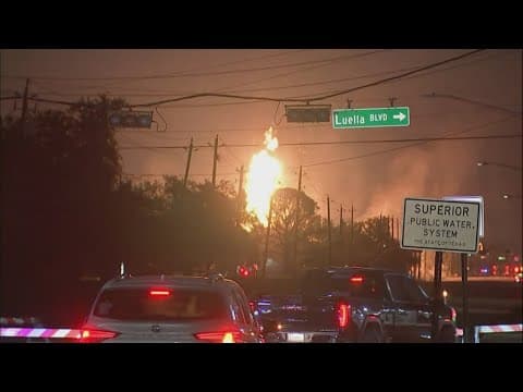 A pipeline fire continues burning in Houston