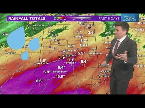 How much rain has fallen so far across Indiana | Flooding continues tonight