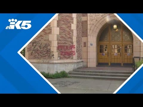 UW president calls for encampment to disband following 'antisemitic and violent' graffiti
