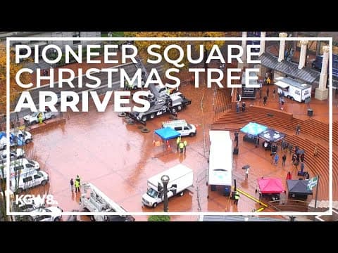 Watch now: Christmas tree arrives at Pioneer Courthouse Square