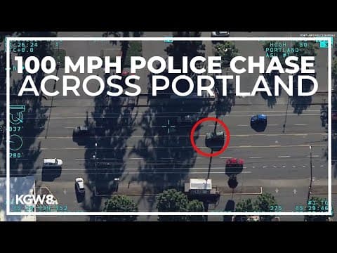 Aerial footage shows police chase stolen vehicle in 100 mph chase across Portland