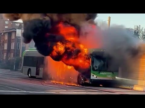 Video of IndyGo bus arson in Indianapolis