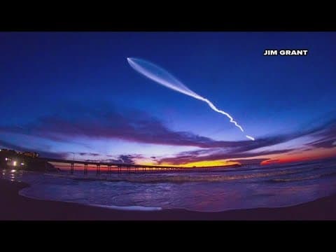 SpaceX rocket lights up Southern California Monday night