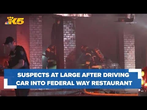 Federal Way Jack-in-the-Box goes up in flames after driver crashes stolen car into it