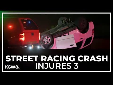 3 injured after street-racing crash on Interstate 84