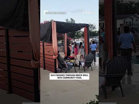 An SUV crashed into a pool in Houston's southwest side Friday evening