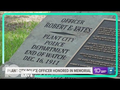 Plant City police unveil memorial honoring officer killed in line of duty in 1911