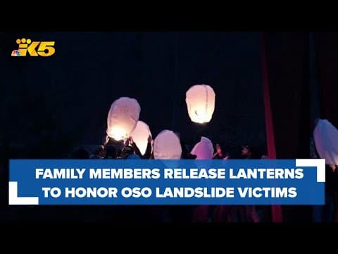 A light in the dark: Family members release lanterns to honor Oso landslide victims
