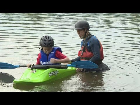 Parents have safety lessons with kids on the Potomac River