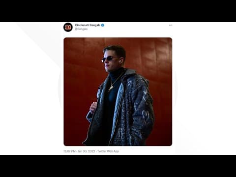 Joe Burrow wears coat designed by high school friend for AFC Championship game