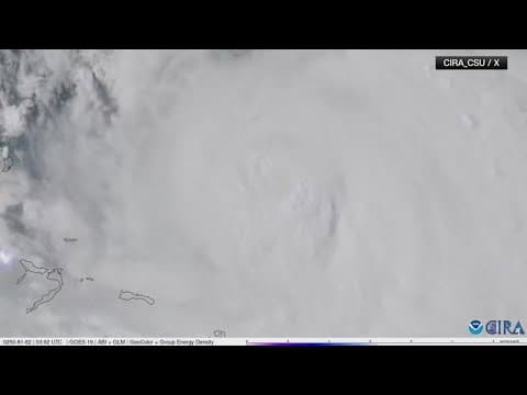 Satellite captures lightning near eye of Hurricane Erin