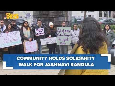Community holds solidarity walk for Jaahnavi Kandula after officer issued traffic citation