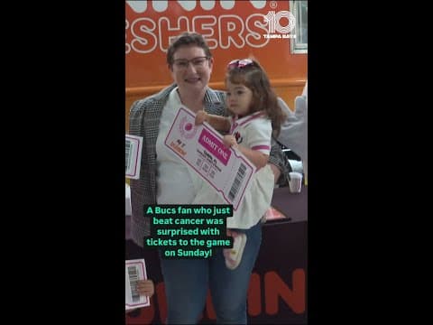 Dunkin' surprises breast cancer survivor with Bucs tickets
