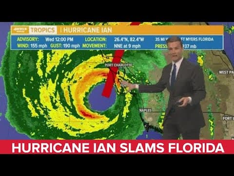 Catastrophic Hurricane Ian making landfall in Florida