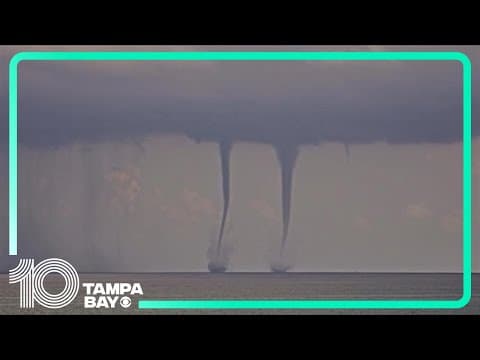 2 waterspouts spin side-by-side off Florida coast