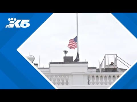 Flags in Washington flying at half-staff to honor Pope Francis