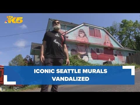 Iconic Seattle murals, Bettie Page & Divine, vandalized