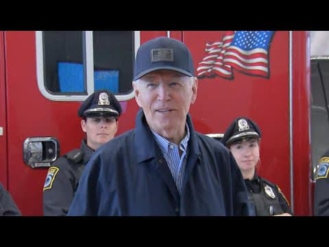 Joe Biden visits Nantucket first responders on Thanksgiving Day (Nov. 28, 2024)