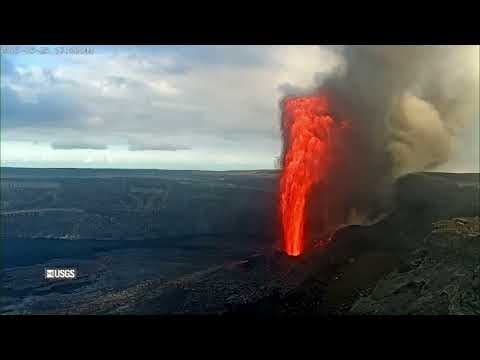 Lava seen spouting inside Hawaii's Kilauea Volcano