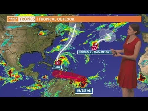 Tuesday afternoon tropics update: Fiona, TD 8 and Invest 98