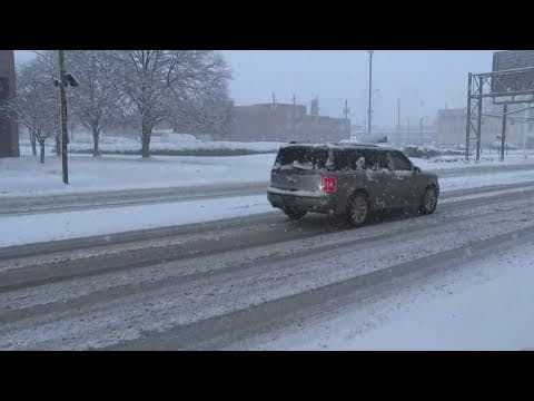 Snowy roads impact Friday evening commute