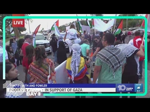 Protestors rally in support of Gaza