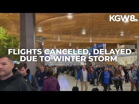 Long TSA lines, canceled flights plague PDX amid winter storm