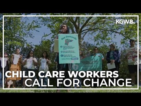 Child care providers across Oregon walk out during national 'Day Without Child Care'