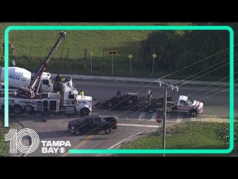 Cement truck, corvette involved in Wimauma crash