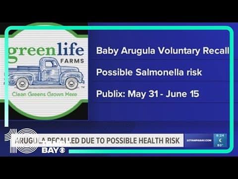 Arugula recalled due to possible salmonella risk