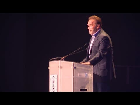 'We are back': Arnold Schwarzenegger addresses festival crowd