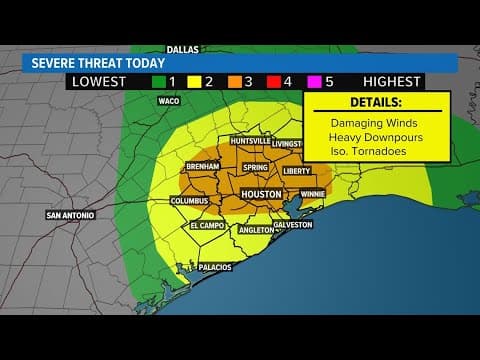 LIVE: Meteorologist Kim Castro has the latest on the potential for severe weather today