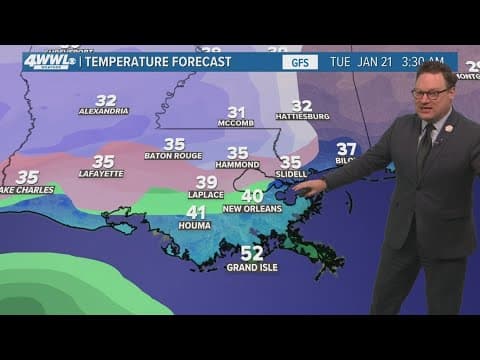 New Orleans Weather: Increasing likelihood of wintry weather on Tuesday