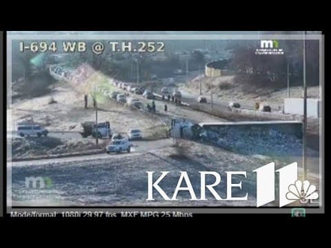 Semi rolls over, spilling contents on I-94 in Brooklyn Center