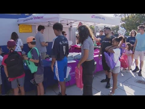 Backpack, school supply giveaway at Dewey Elementary