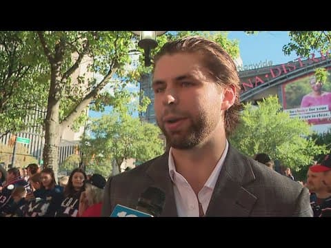 10TV's Adam King talks to Columbus Blue Jackets center Adam Fantilli