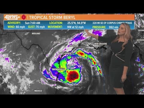 Sunday 7 AM tropical update: Beryl set to lash Texas
