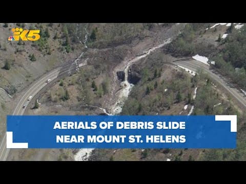 Aerials: Landslide near Mount St. Helens