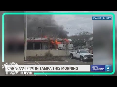 Smoke engulfs South Tampa area as fire spreads at car wash