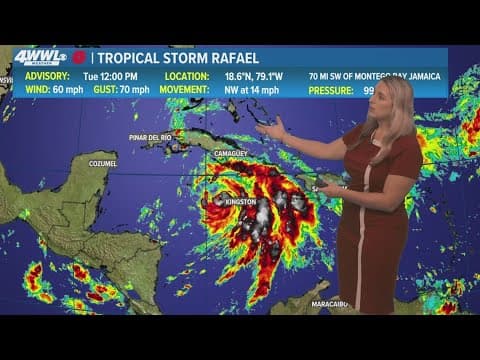 Tuesday 12PM First Weather: Tropical Storm Rafael making way toward Gulf