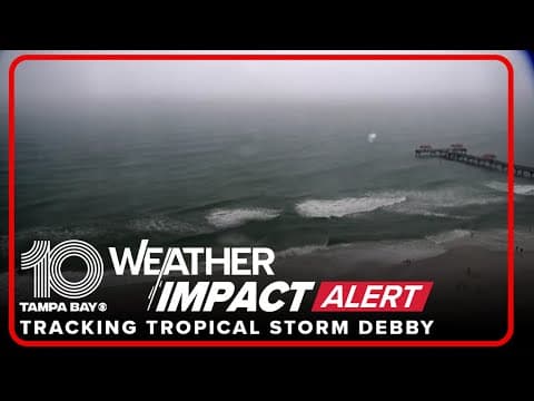 Tropical Storm Debby whips up big waves off Clearwater Beach