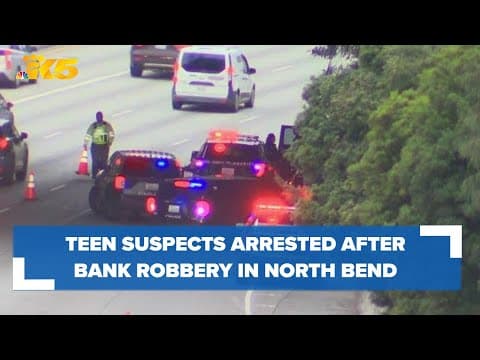Teen suspects arrested after bank robbery, police pursuit on I-90