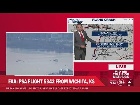 How cold was the Potomac River when plane, Army helicopter crashed in Washington D.C.