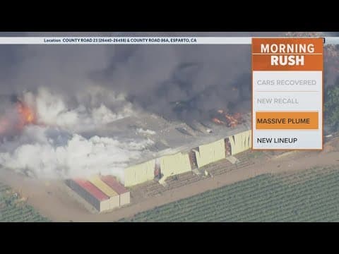 California firefighters fight a major fire at a fireworks factory