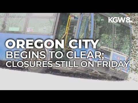 Oregon City dealing with light, cold rain after snowfall on hills